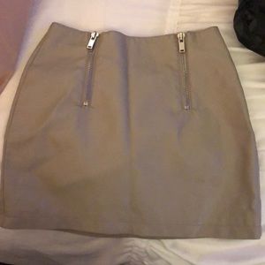 Gray Leather Skirt